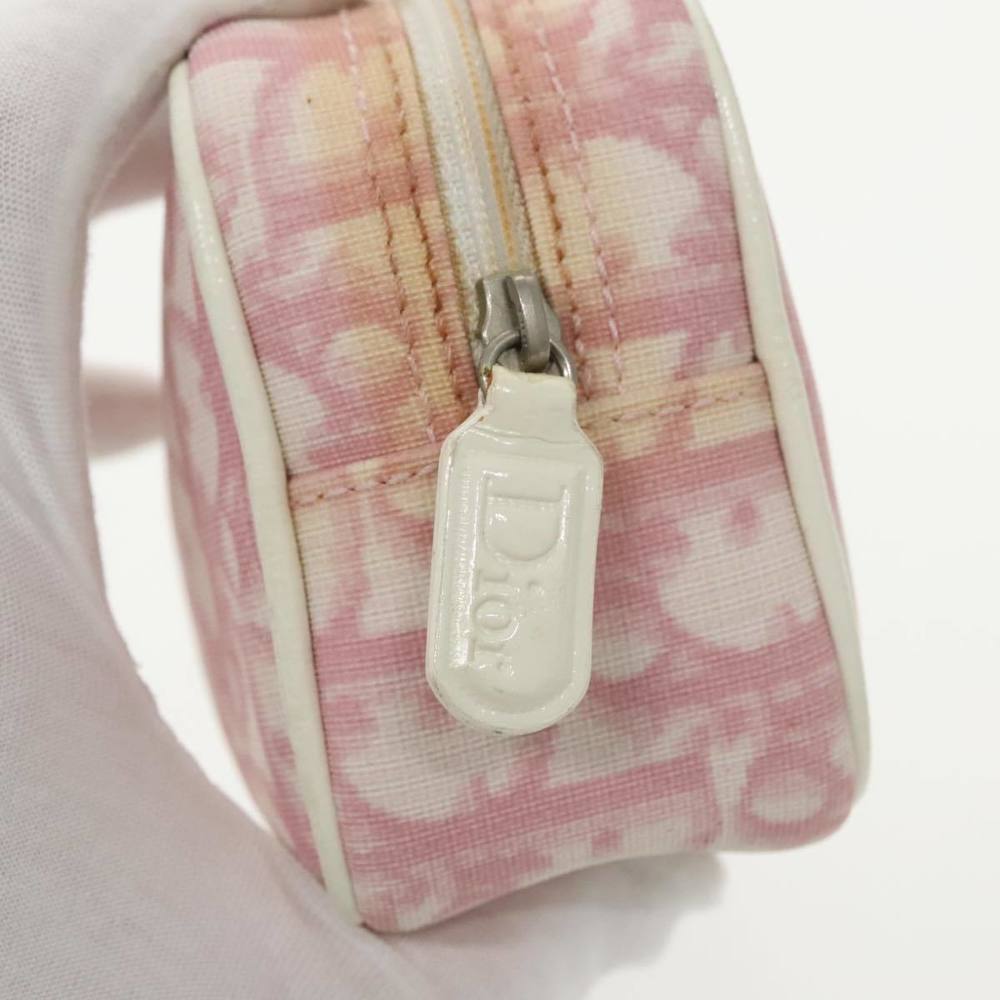 Christian Dior Trotter Canvas Pouch Pink Silver Auth hk1748 - Picture 8 of 16